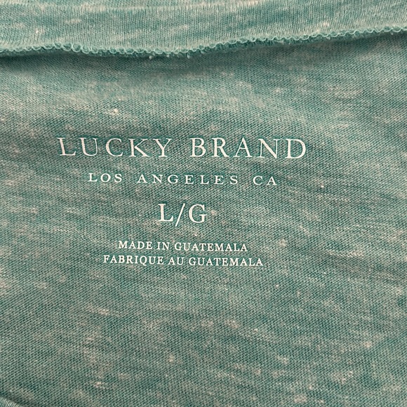 Lucky Brand Shirt Sleeved Tee in Mint Green with Colorful Graphic - Picture 4 of 6
